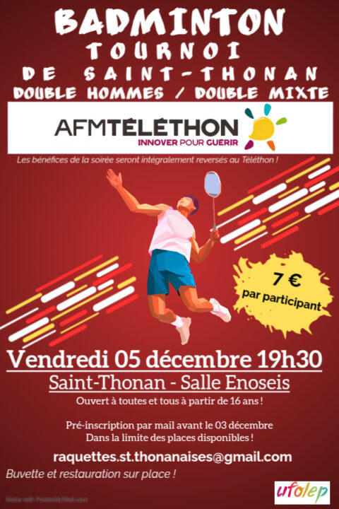 Tournoi Badminton Téléthon